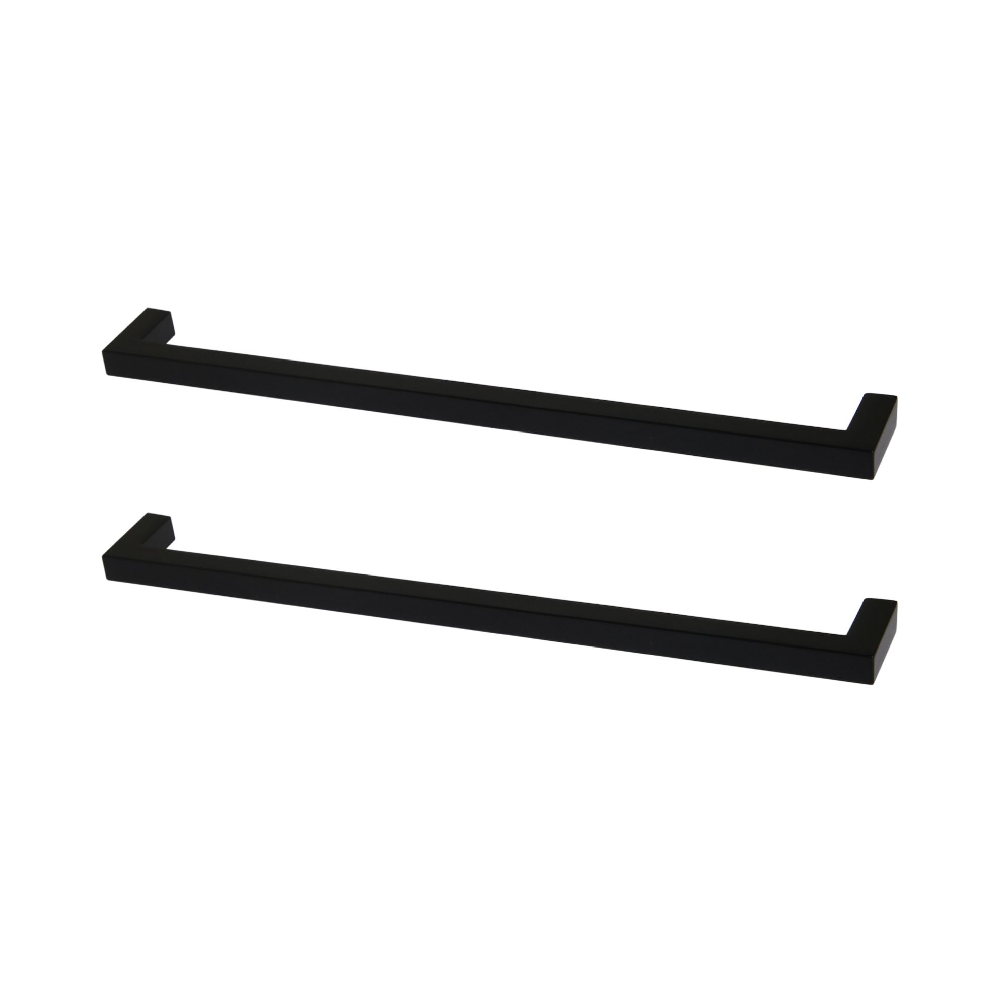 GoodHome Golpar Matt Black Kitchen cabinets D-shaped Pull handle, (L)233mm x (D)28mm, Pack of 2