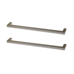 GoodHome Golpar Satin Nickel effect Kitchen cabinets Pull handle (L)23.3cm, Pack of 2