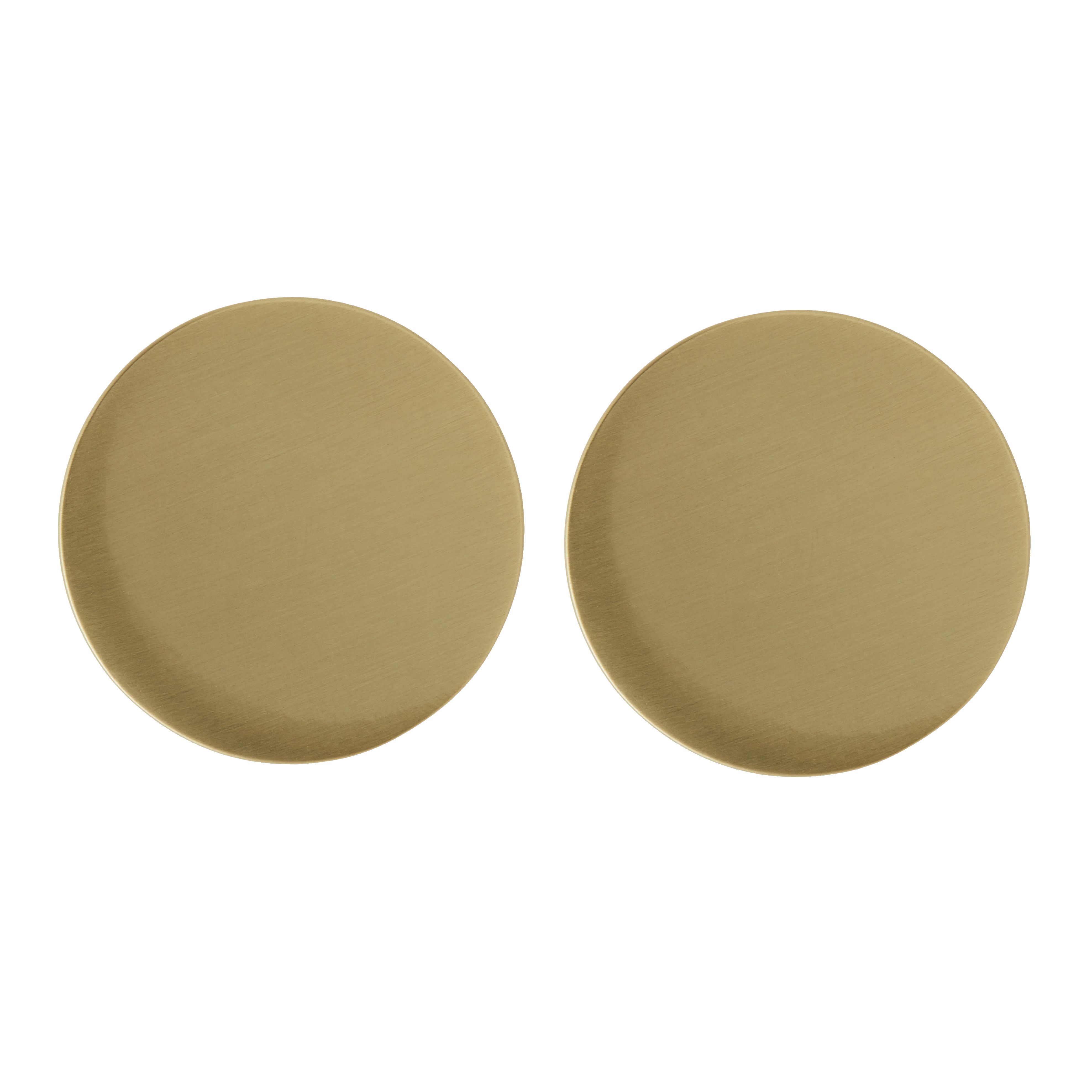 GoodHome Gomasio Brass effect Gold Kitchen cabinets Round Handle (L)2.6cm (D)24mm, Pack of 2