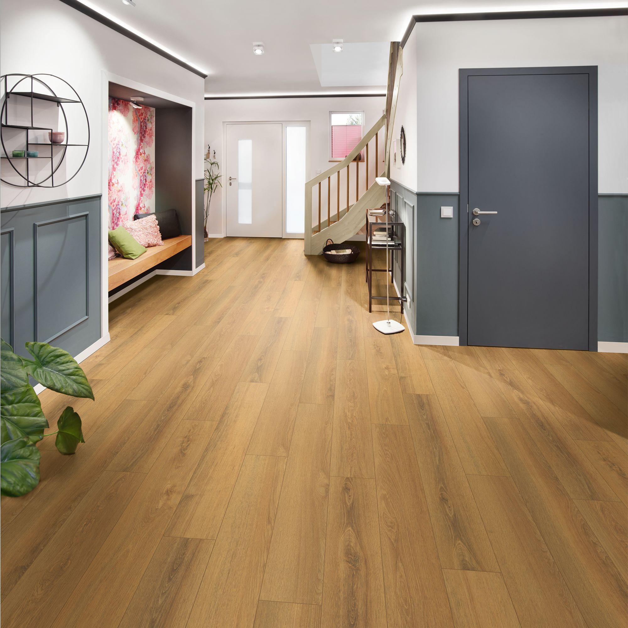 Gorlston Oak Wood effect Structured Laminate Flooring 2.47m²