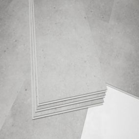 GoodHome Gospel Grey Stone effect Luxury vinyl click flooring, 1.86m² Pack