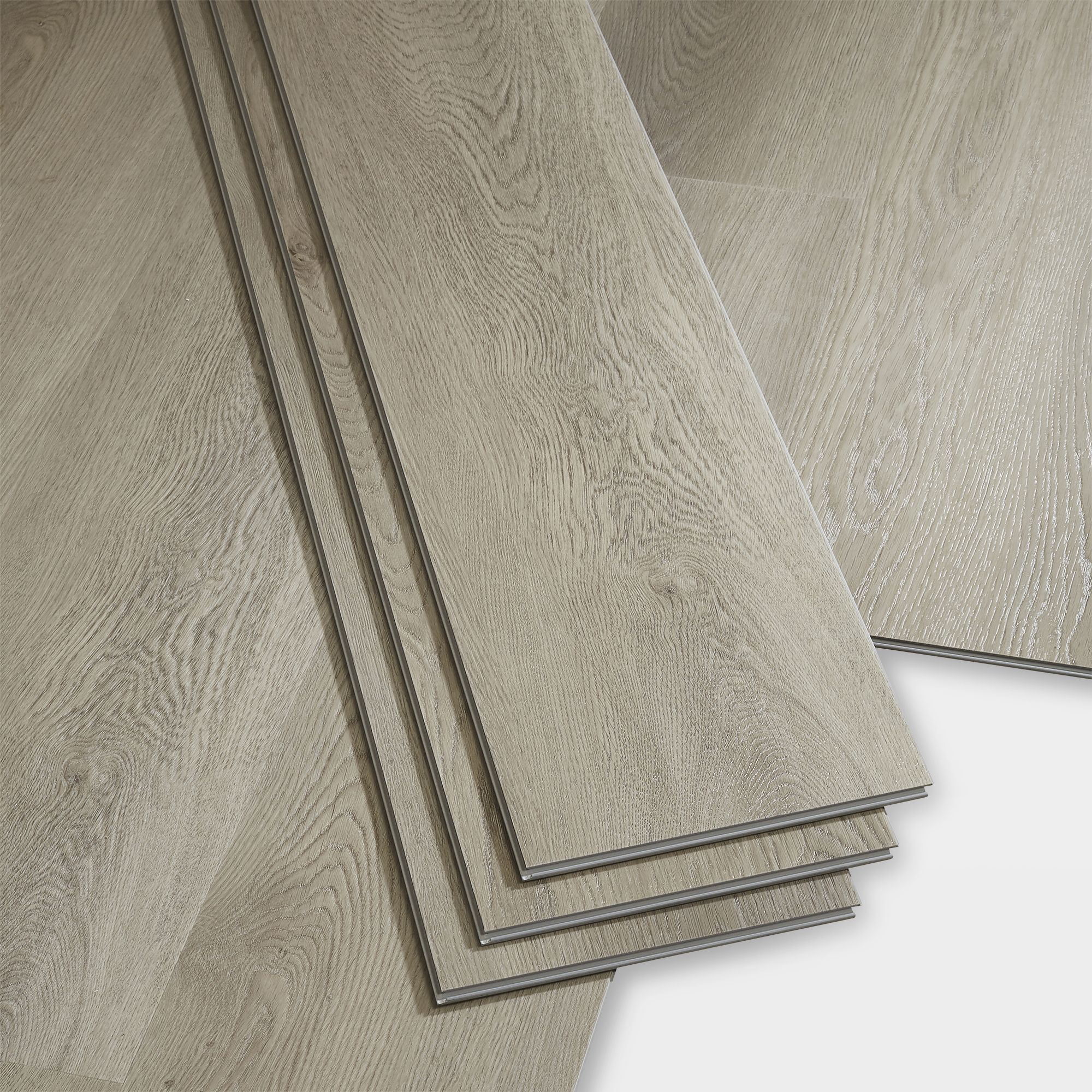 GoodHome Gospel Grey Wood plank Wood effect Luxury vinyl click Vinyl tile, 1.95m²