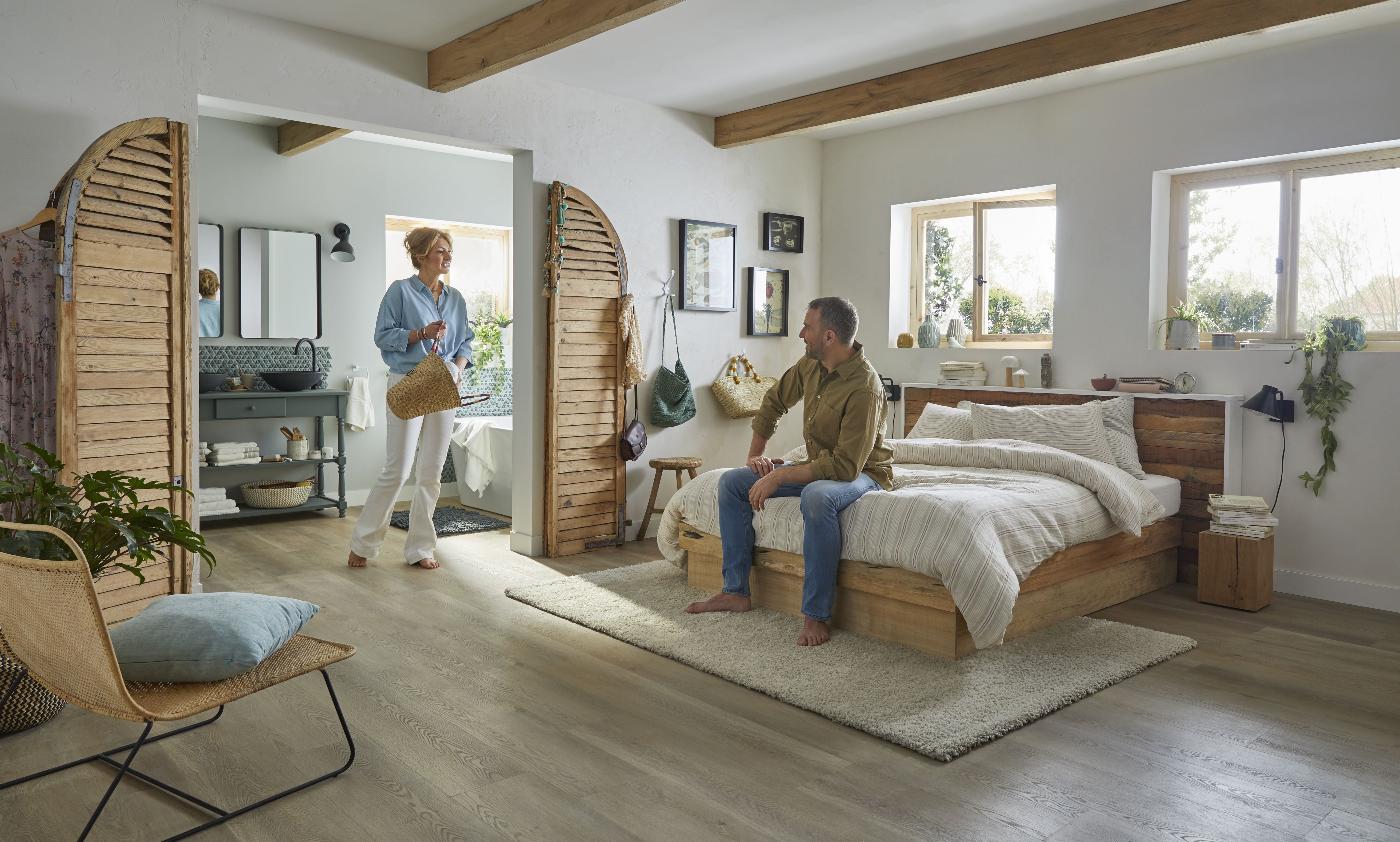 GoodHome Gospel Natural Wood plank Wood effect Textured Luxury