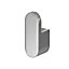 GoodHome Graphene Brushed Silver effect Zinc alloy Single Hook (Holds)1.5kg