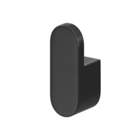 GoodHome Graphene Matt Black Zinc alloy L-shaped Single Hook (H)71mm (W)27mm