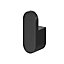 GoodHome Graphene Matt Black Zinc alloy Single Hook (Holds)1.5kg