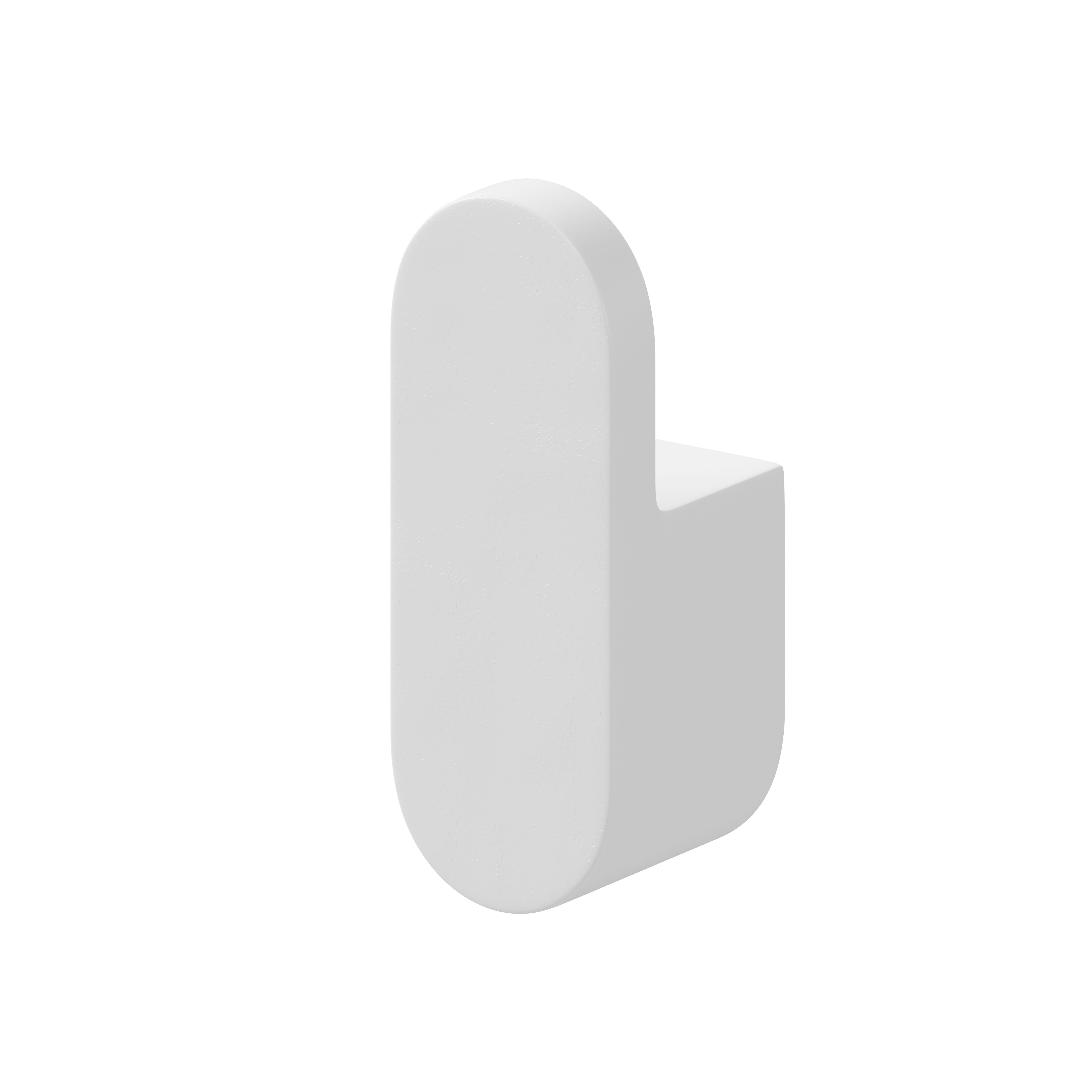 GoodHome Graphene Matt White Zinc alloy L-shaped Single Hook (H)71mm (W)27mm