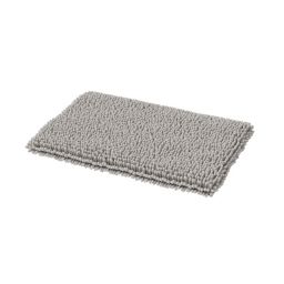 GoodHome Graphene Pebble Polyester Anti-slip Bath mat (L)800mm (W)500mm