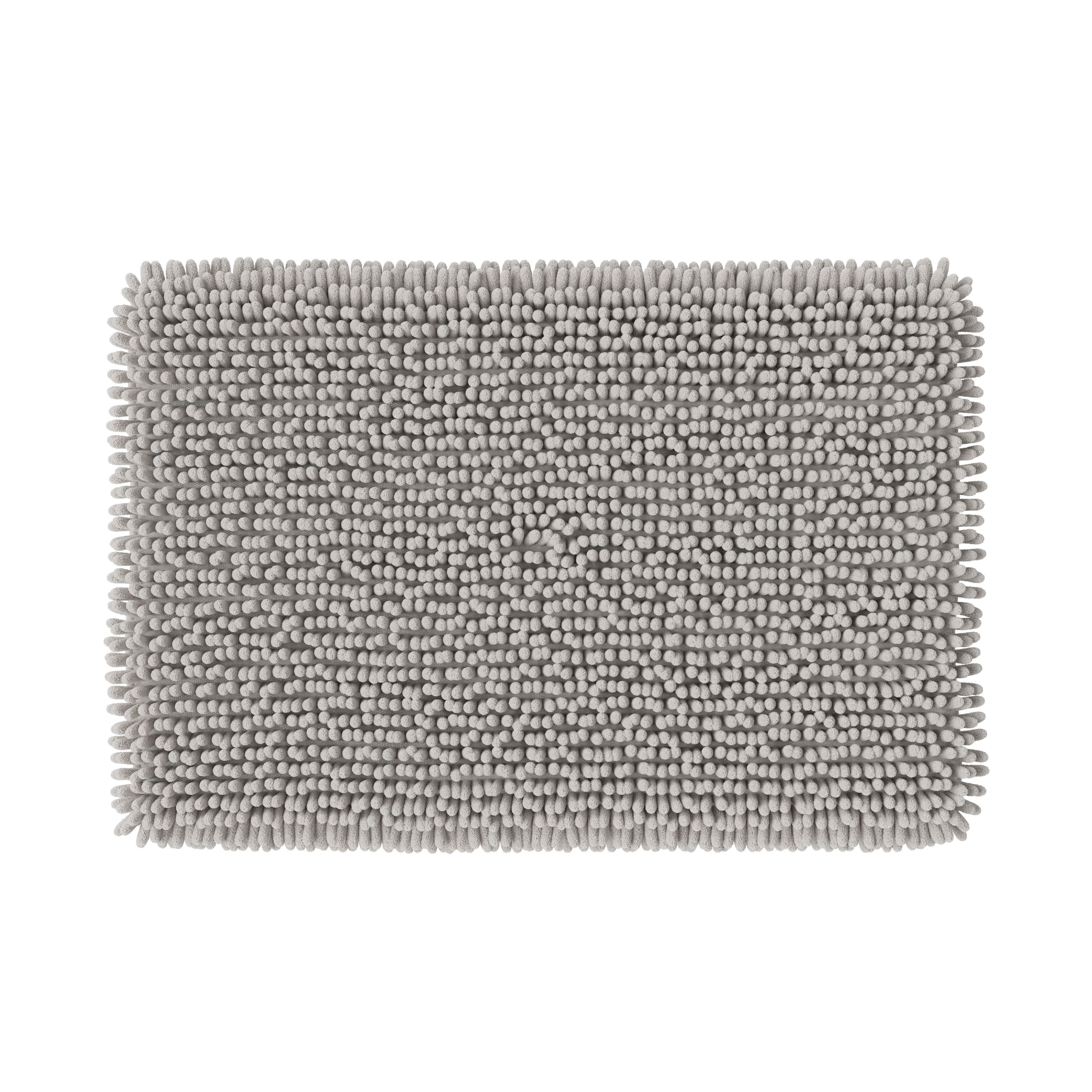 GoodHome Graphene Stone grey Rectangular Bath mat (L)80cm (W)50cm