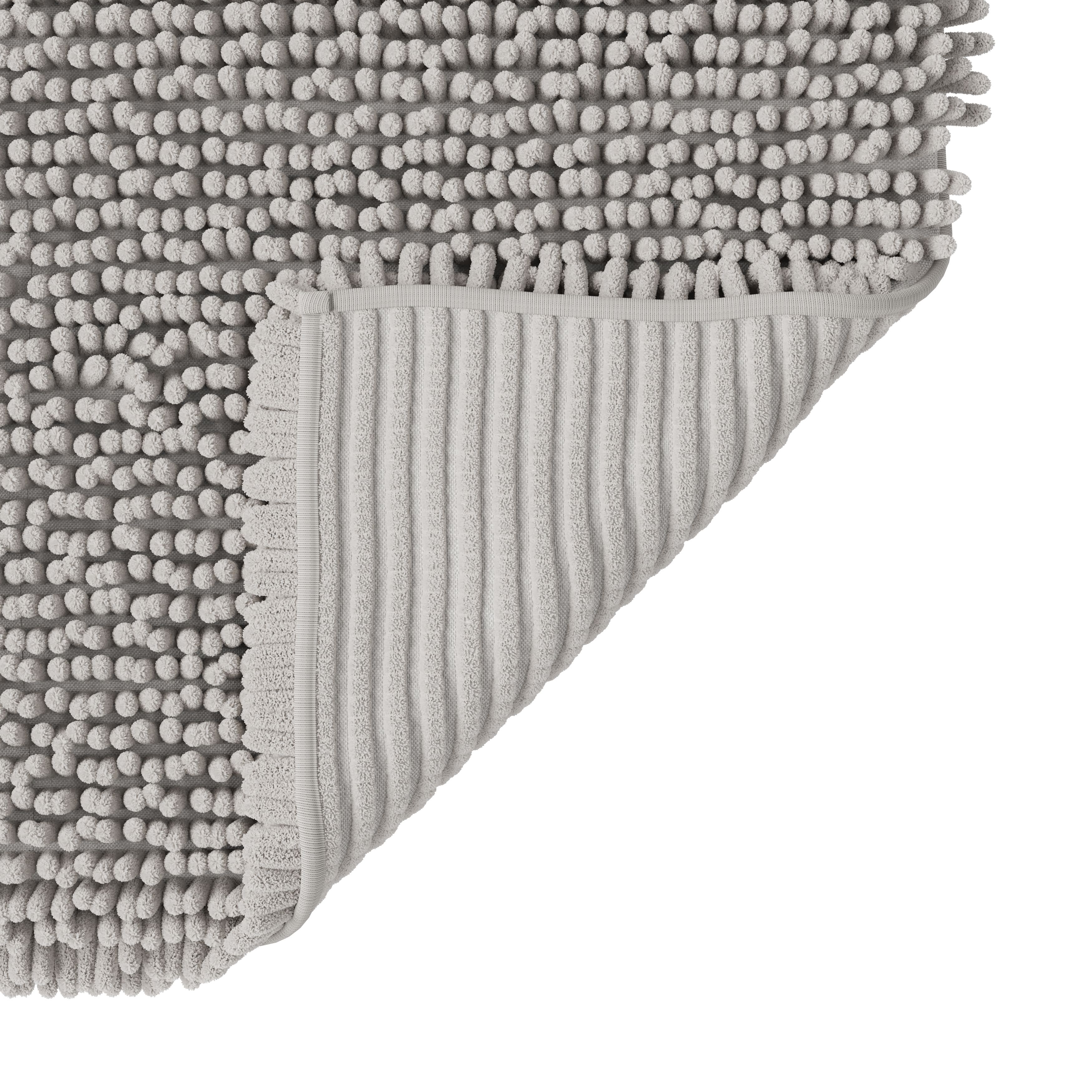 GoodHome Graphene Stone grey Rectangular Bath mat (L)80cm (W)50cm