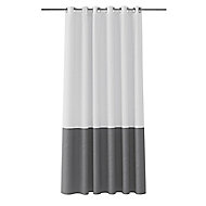 GoodHome Graphene White & anthracite Bicolor Shower curtain (L)2000mm