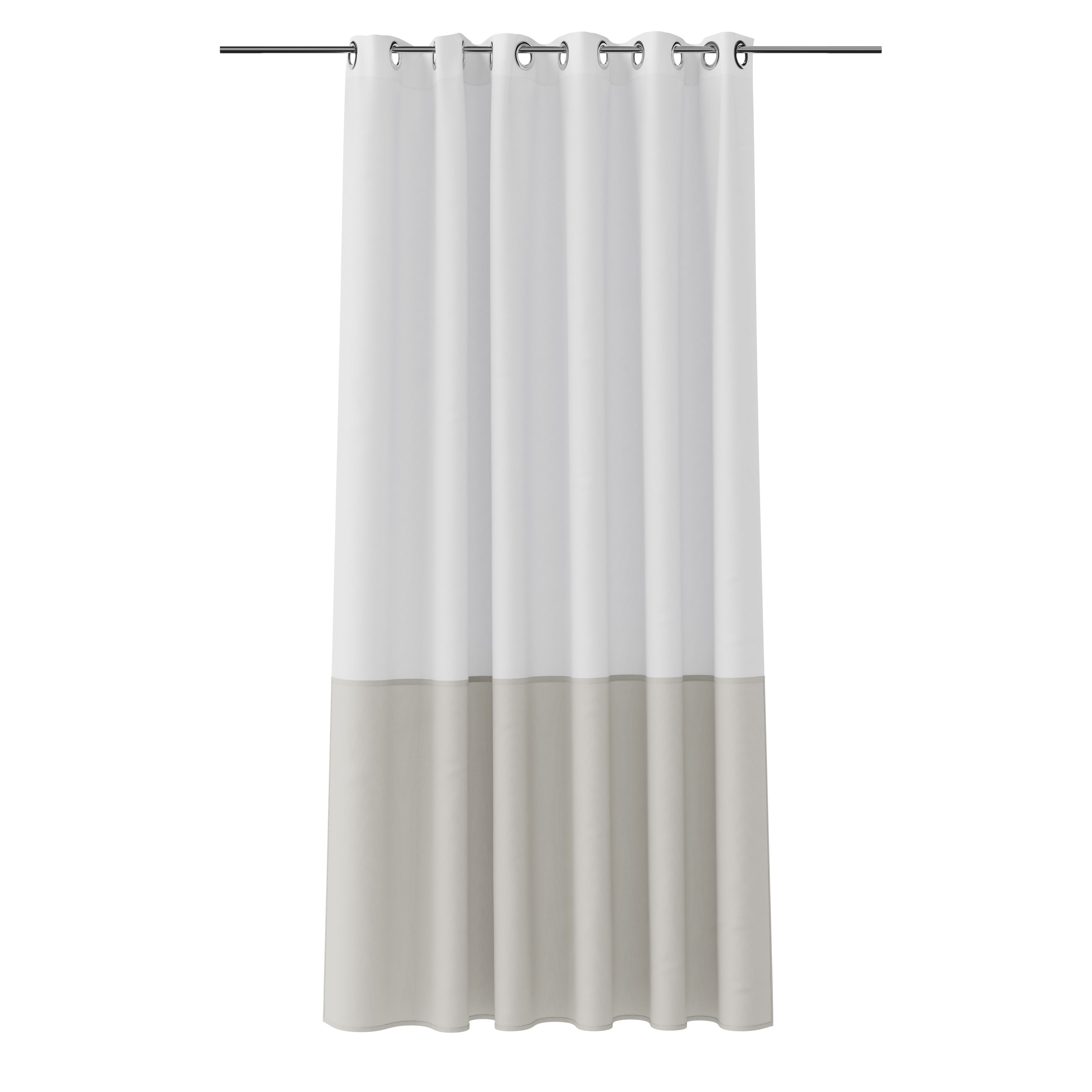 Buy GoodHome Graphene White & pebble Bicolor Shower curtain (H)180cm (W