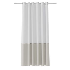 GoodHome Graphene White & pebble Bicolor Shower curtain (H)180cm (W)180cm