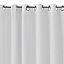 GoodHome Graphene White Plain Shower curtain (H)200cm (W)180cm