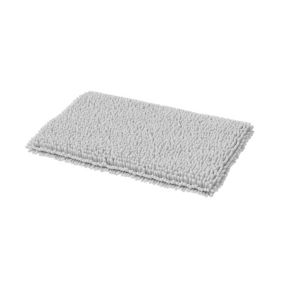GoodHome Graphene White Rectangular Bath mat (L)80cm (W)50cm