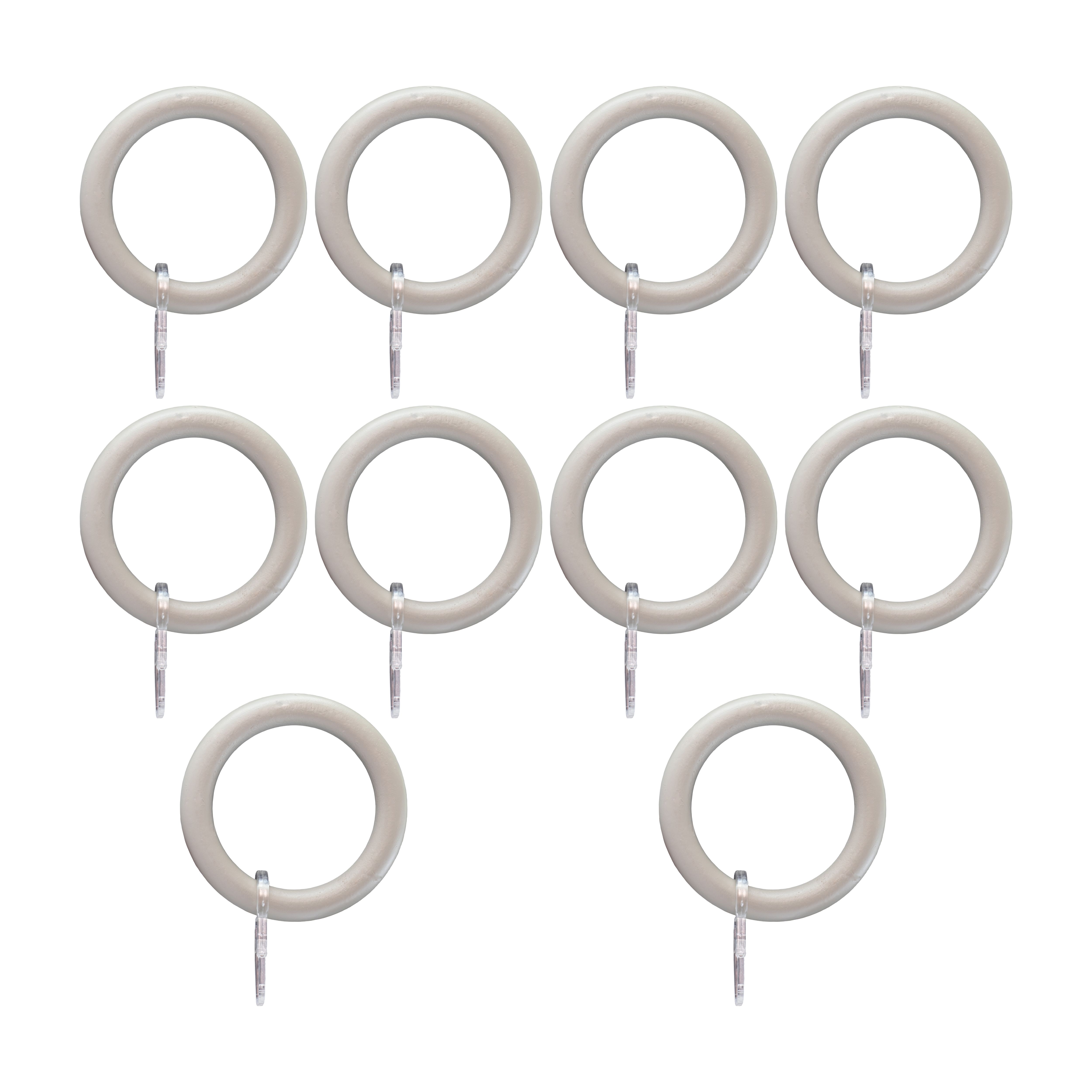 GoodHome Greki Light grey Curtain ring (Dia)35mm, Pack of 10