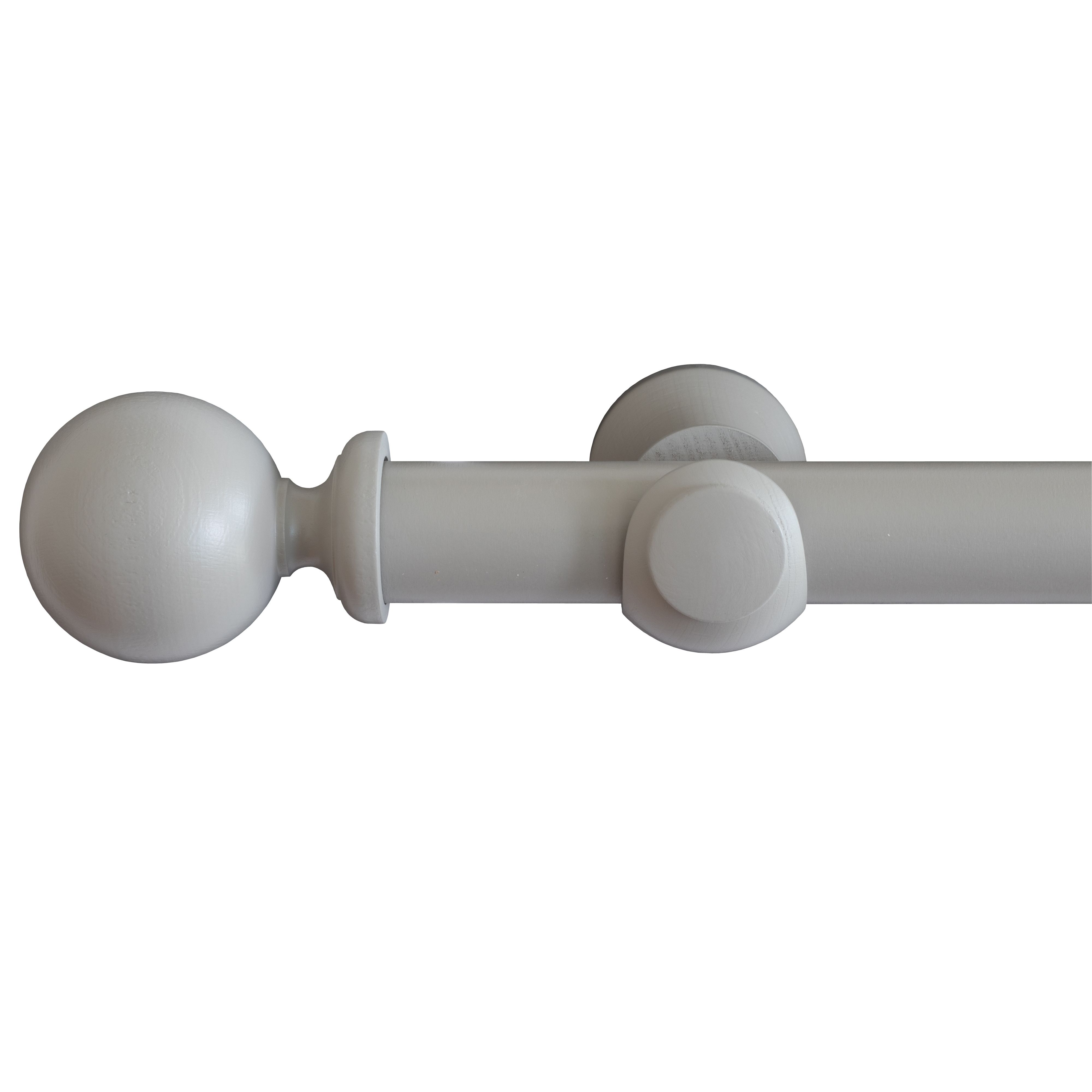 GoodHome Greki Matt Light grey Fixed Ball Curtain pole Set, (L)3m (Dia)35mm