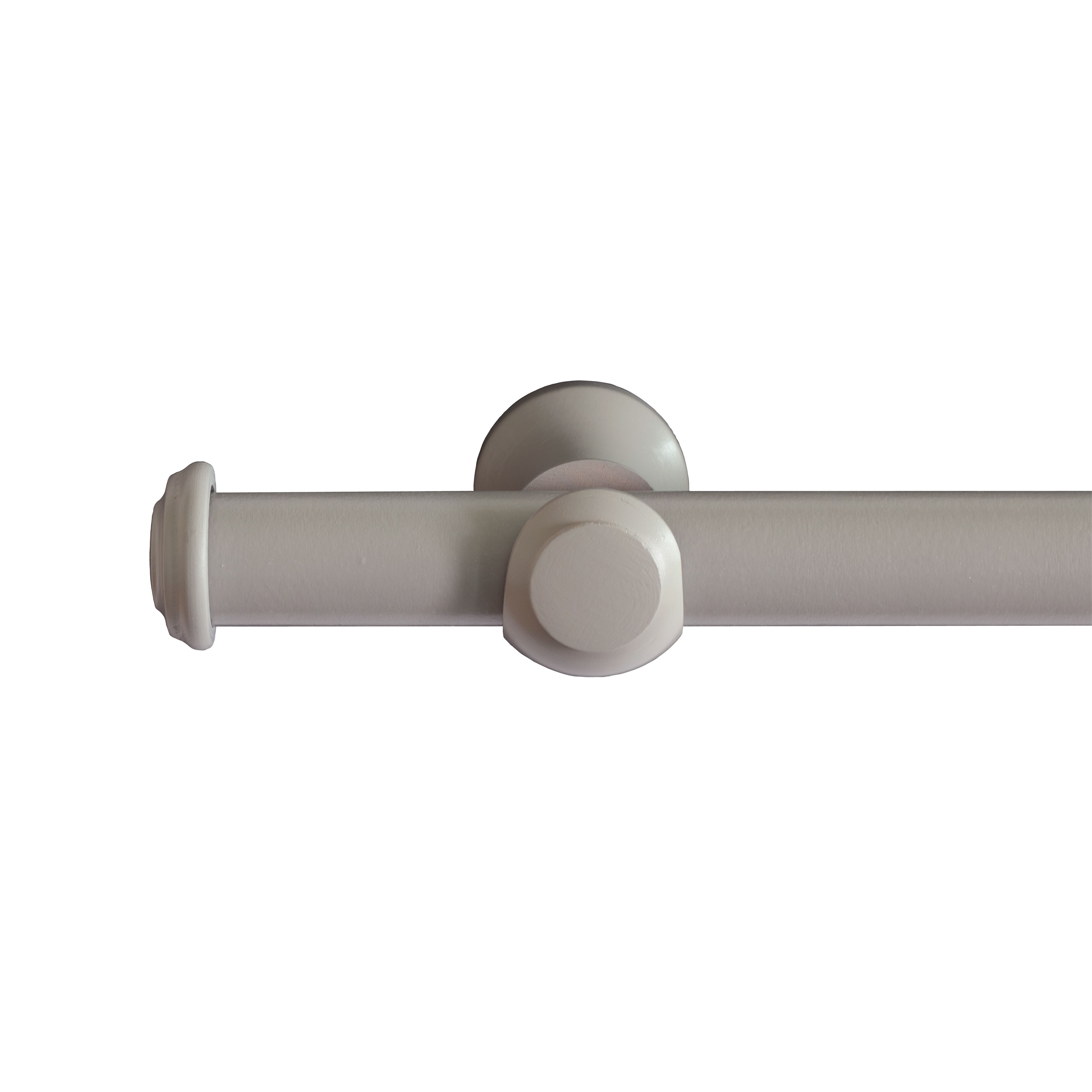 GoodHome Greki Matt Light grey Fixed Button Curtain pole Set, (L)2m (Dia)35mm