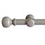 GoodHome Greki Matt Light grey Fixed Lined Ball Curtain pole Set, (L)2m (Dia)35mm
