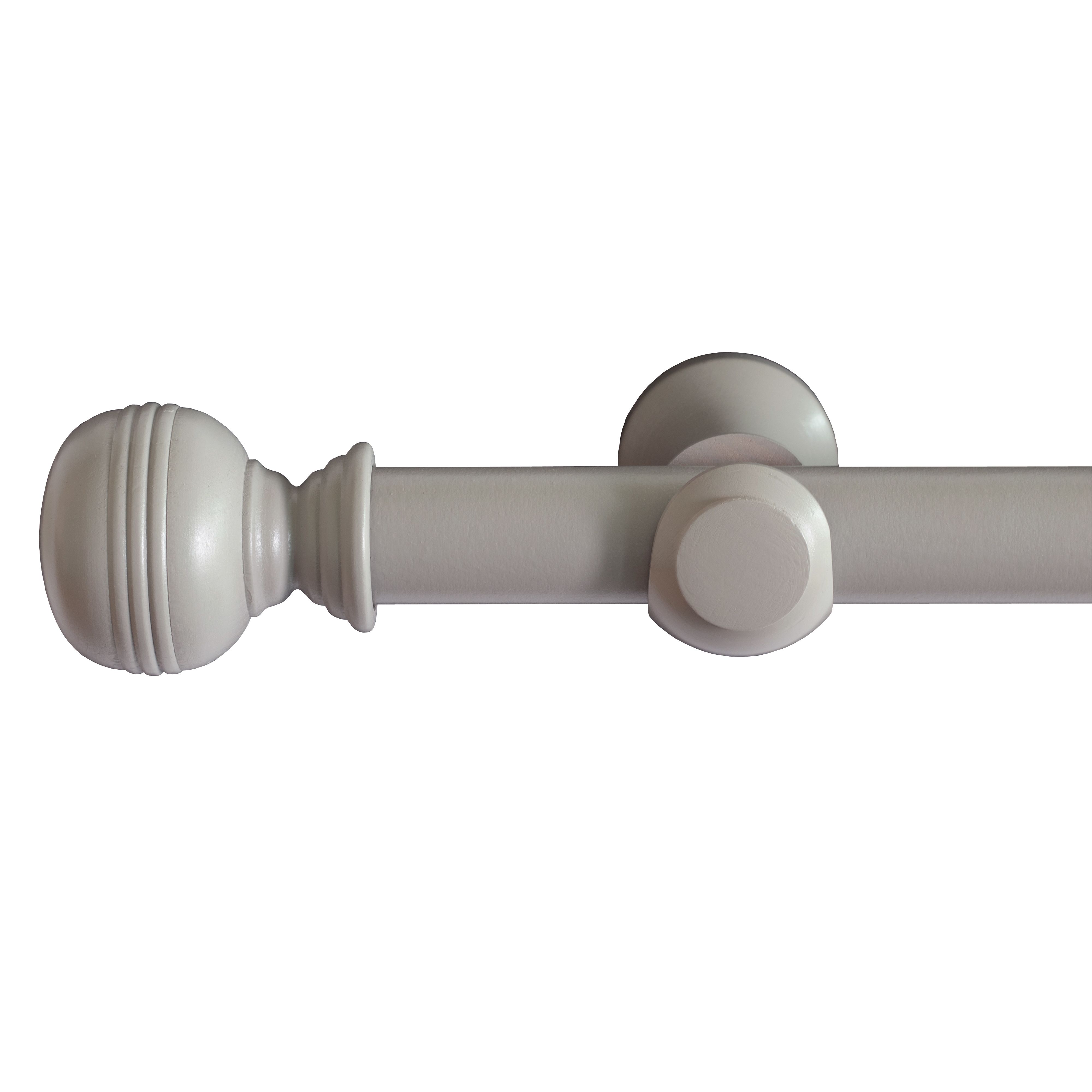 GoodHome Greki Matt Light grey Fixed Lined Ball Curtain pole Set, (L)2m (Dia)35mm