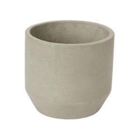 GoodHome Grey Clay Circular Plant pot (Dia) 22cm, (H)20cm, 7.3L