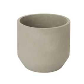 GoodHome Grey Clay Circular Plant pot (Dia) 27.4cm, (H)24.5cm, 14.9L