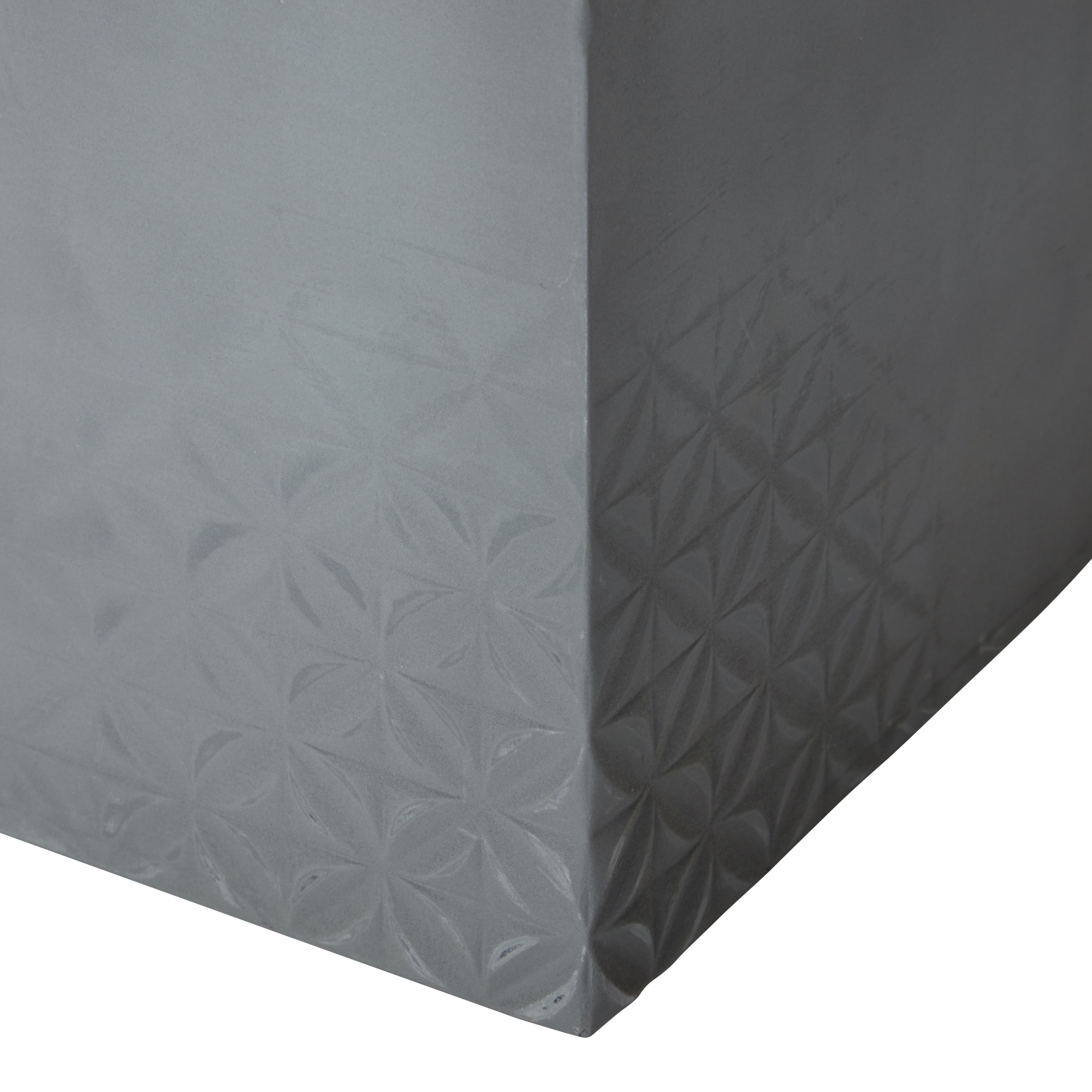 GoodHome Grey Concrete effect Plastic Plant pot (Dia) 13.3cm, (H)13cm, 1.41L