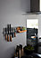 GoodHome Grey Magnetic Bamboo & magnetic rubber Shelving (L)255mm
