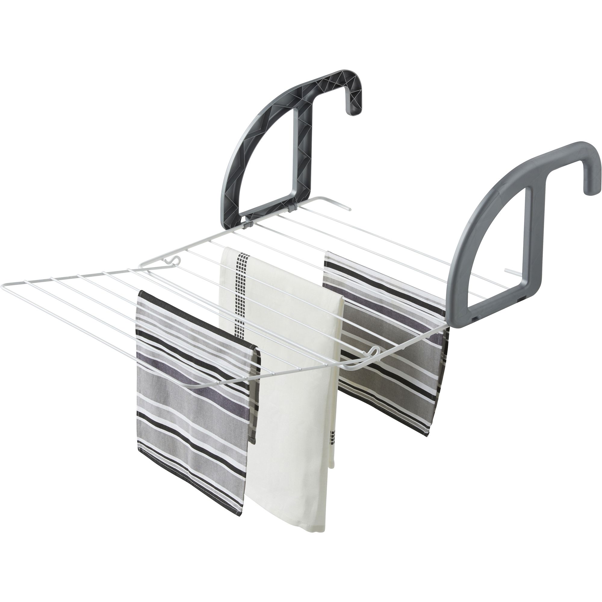 GoodHome Grey & white Foldable Radiator Airer, 7m