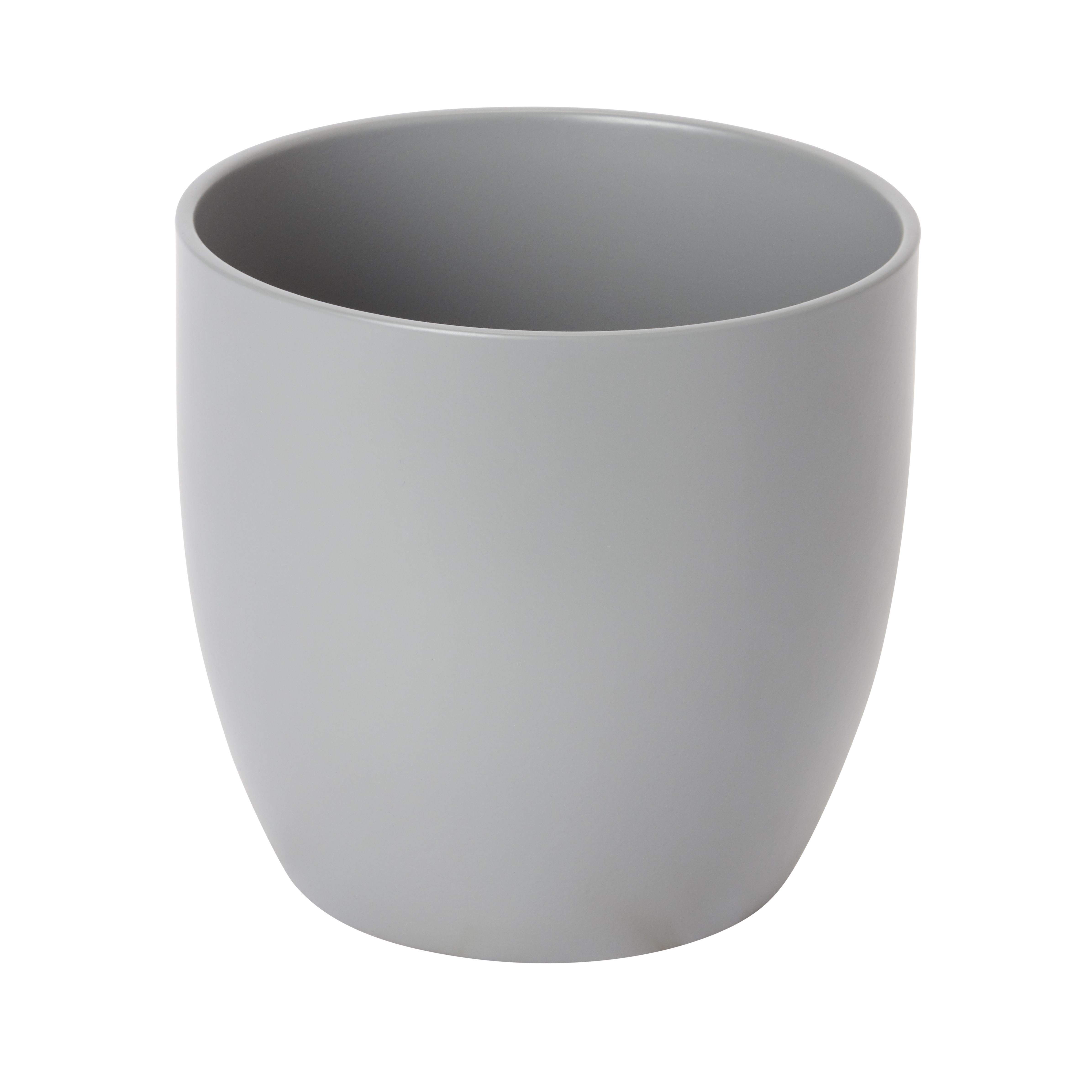 GoodHome Griffin Ceramic Circular Plant pot (Dia) 16.2cm, (H)15cm, 2.1L