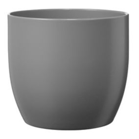 GoodHome Griffin Ceramic Circular Plant pot (Dia)24.3cm