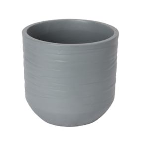 GoodHome Griffin Ceramic Ribbon Circular Plant pot (Dia) 24.3cm, (H)23cm, 10.4L