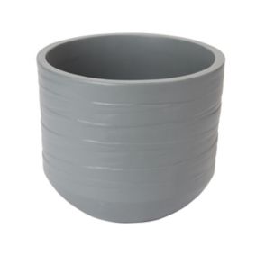 GoodHome Griffin Ceramic Ribbon Circular Plant pot (Dia) 30.5cm, (H)25.5cm, 12.4L