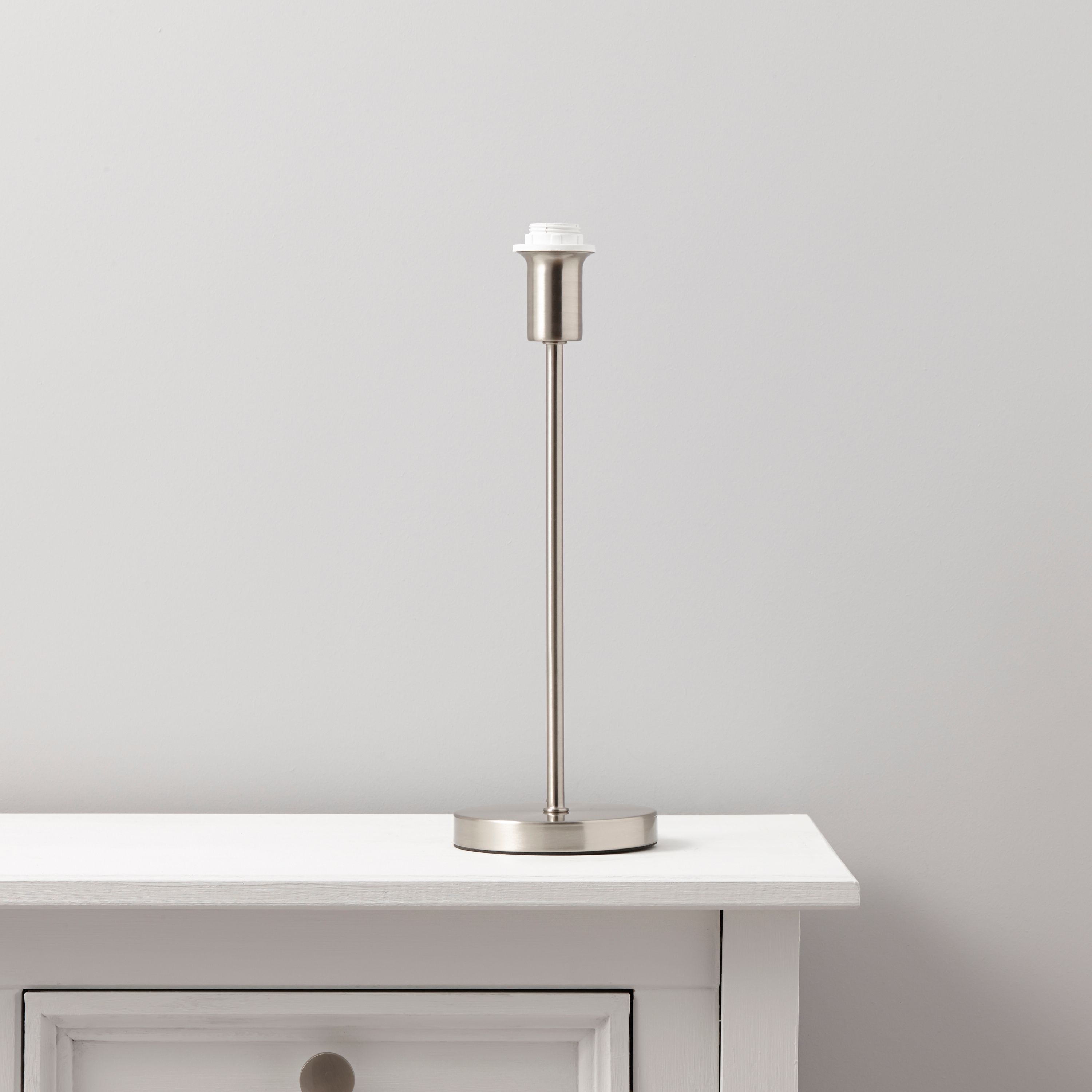 GoodHome Guiterne Brushed Chrome effect Table lamp base