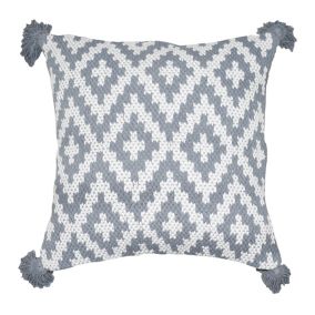 GoodHome Gunnar Grey Geometric Indoor Cushion (L)45cm x (W)45cm