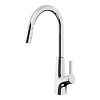 GoodHome Guntur Chrome-plated Kitchen Side lever pull out Sensor Tap