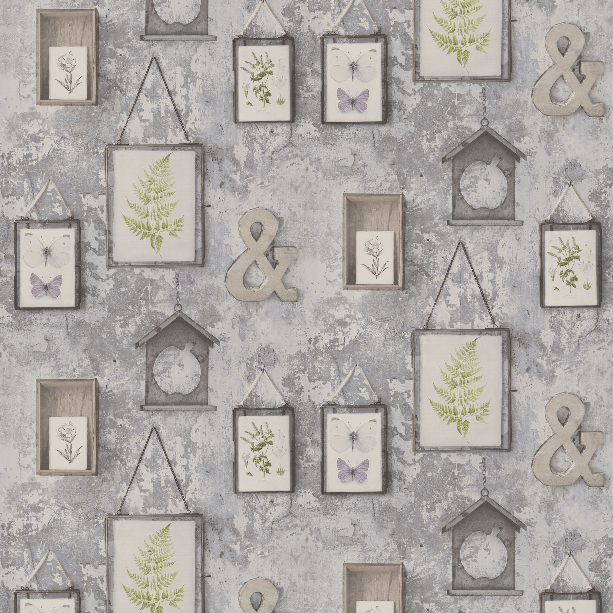 GoodHome Hakea Multicolour Wall hangings Textured Wallpaper Sample