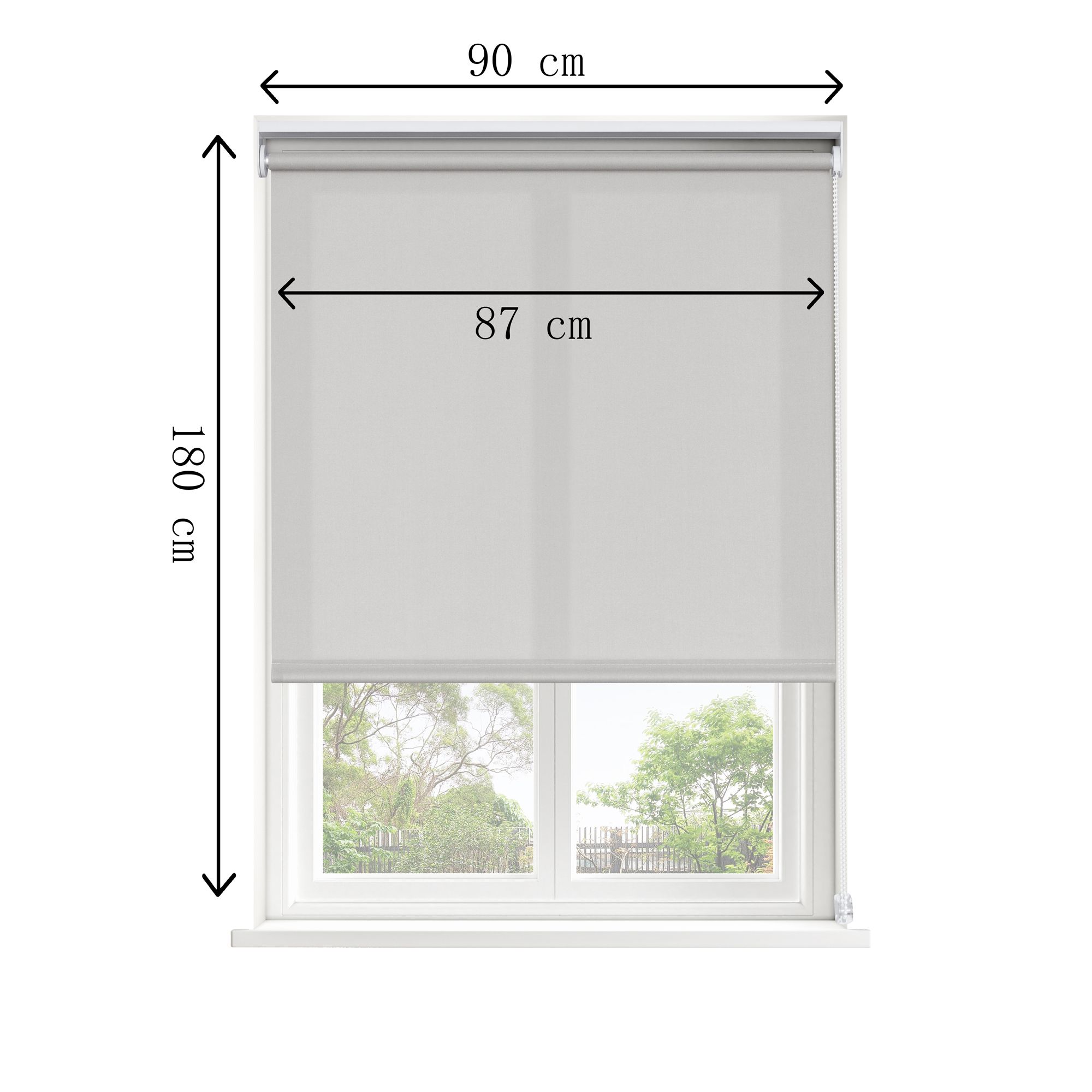GoodHome Halo Corded Pearl grey Daylight Roller Blind (W)90cm (L)180cm