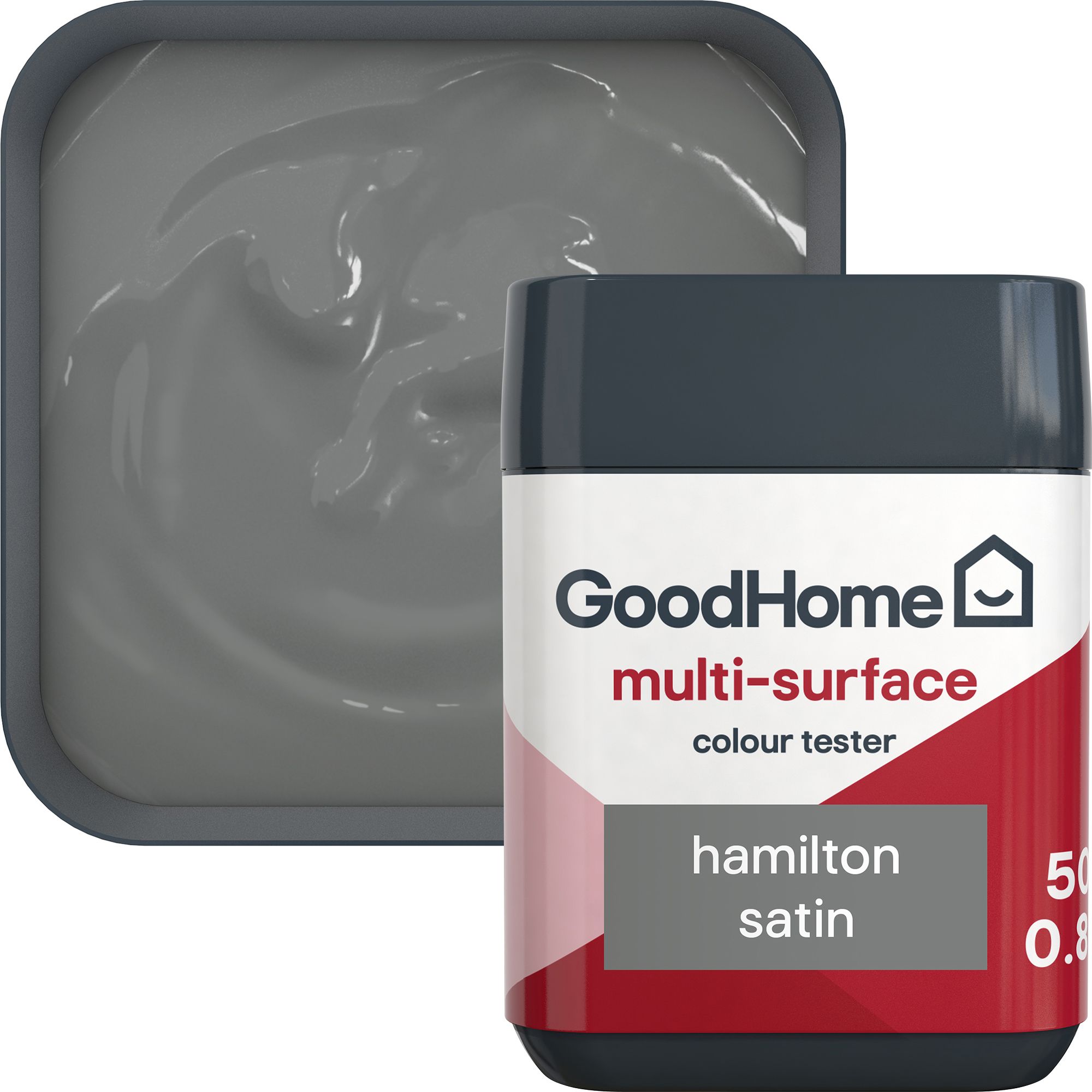 GoodHome Hamilton Satin Multi-surface paint, 50ml Tester pot