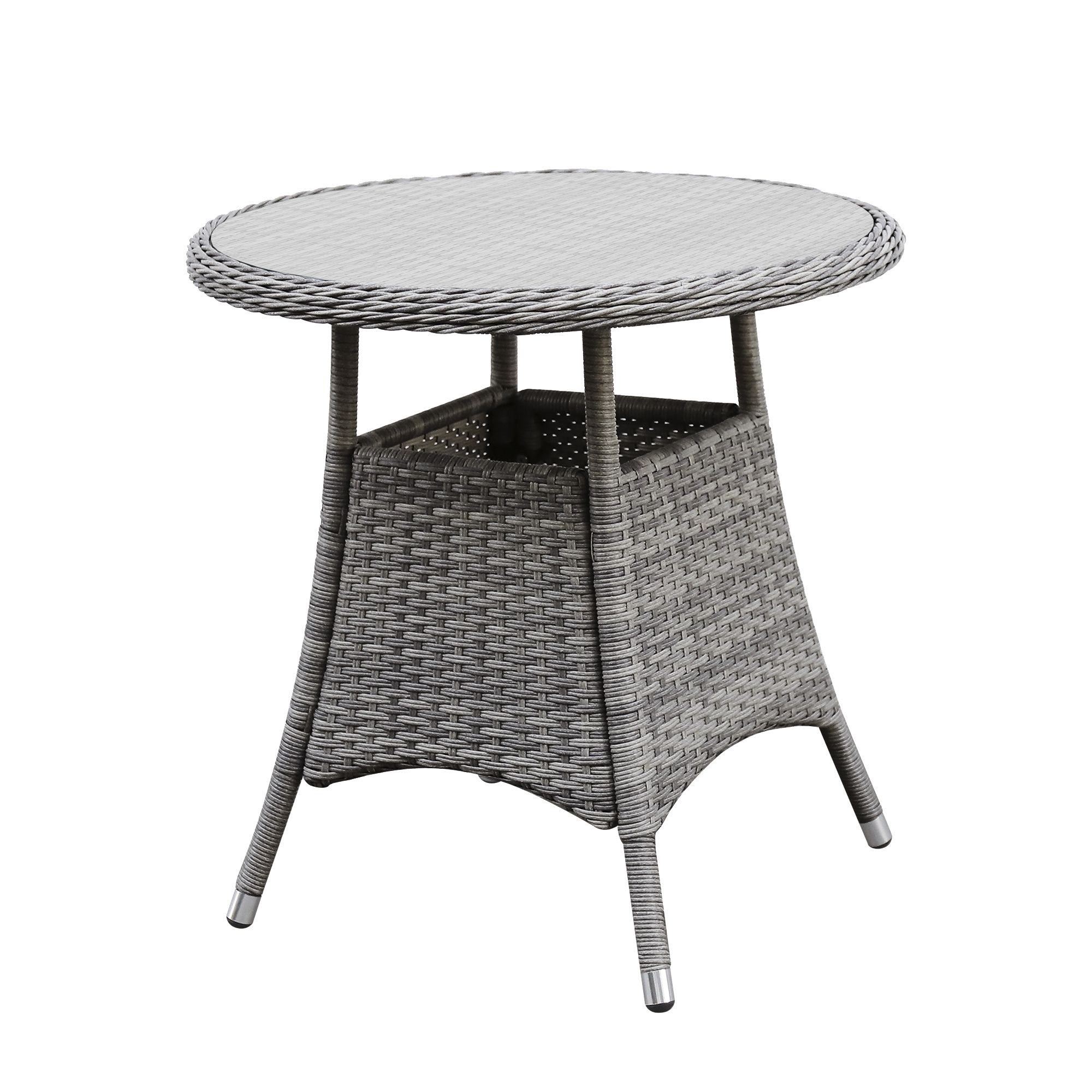 GoodHome Hamilton Steeple grey Rattan effect 2 seater Round Table