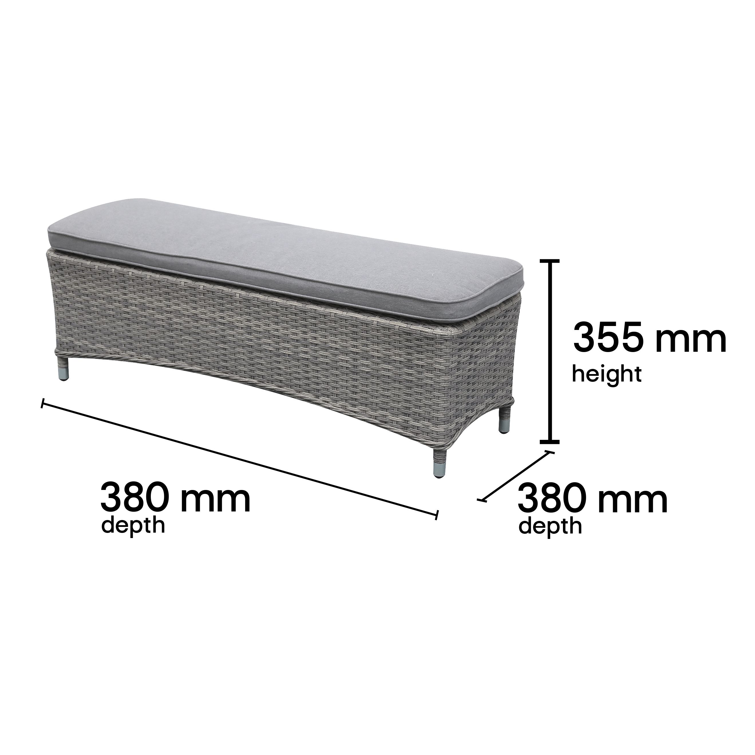 GoodHome Hamilton Steeple grey Rattan effect 7 Seater Garden furniture set