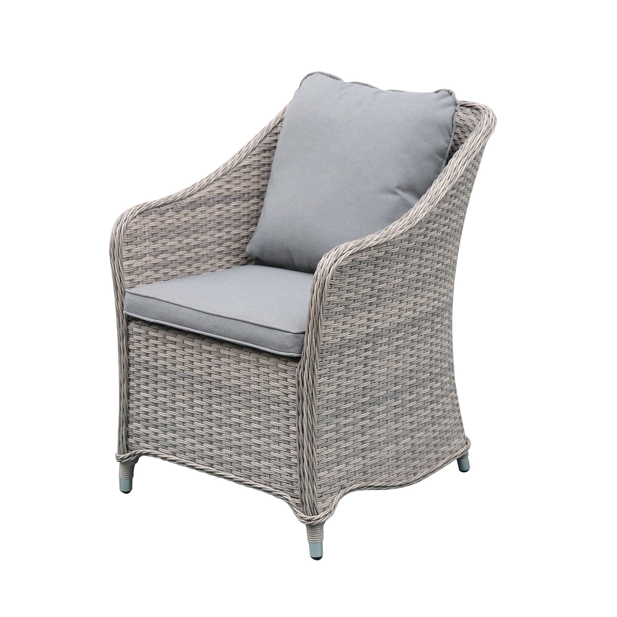 GoodHome Hamilton Steeple Grey Rattan Effect Armchair | DIY At B&Q