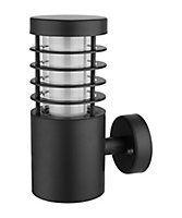 GoodHome Hampstead Fixed Matt Black Mains-powered Integrated LED Outdoor Contemporary Wall light 250lm (Dia)10.2cm