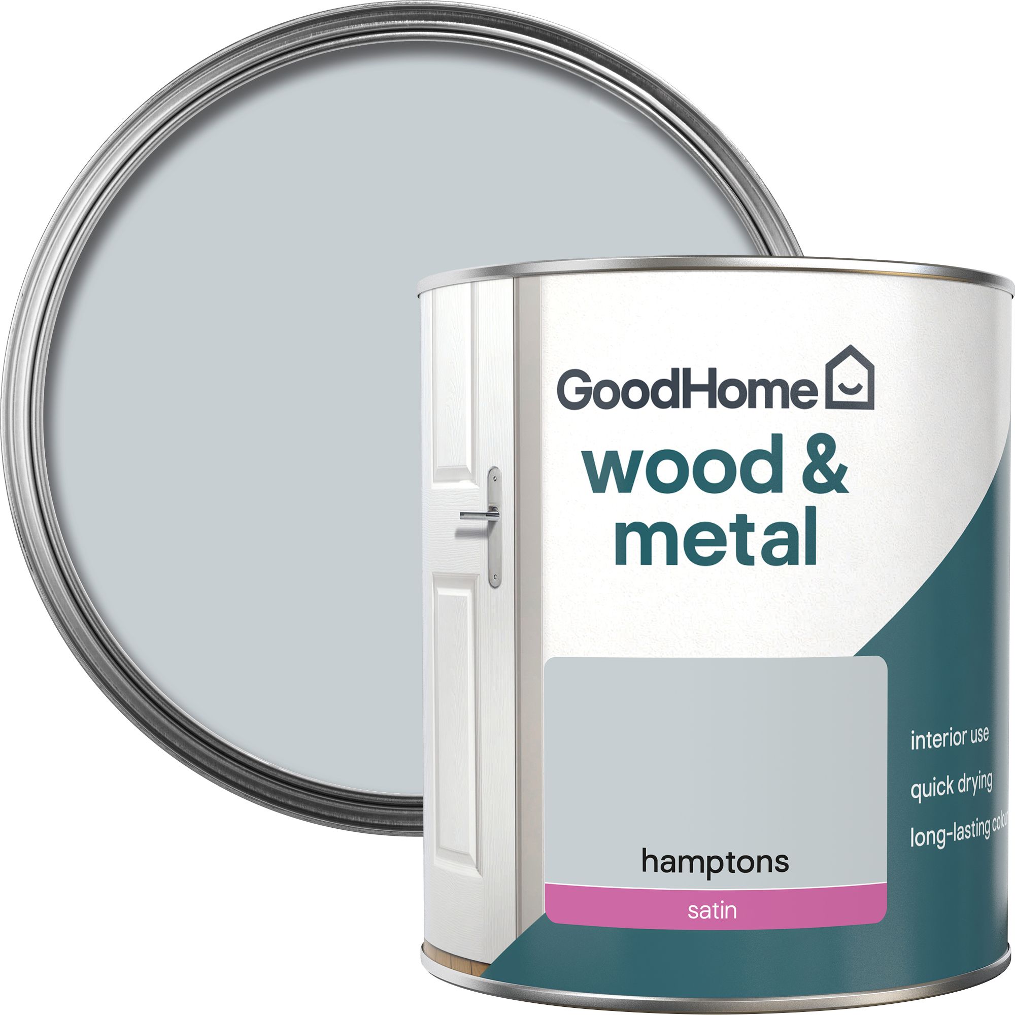 GoodHome Hamptons Satin Metal & wood paint, 750ml