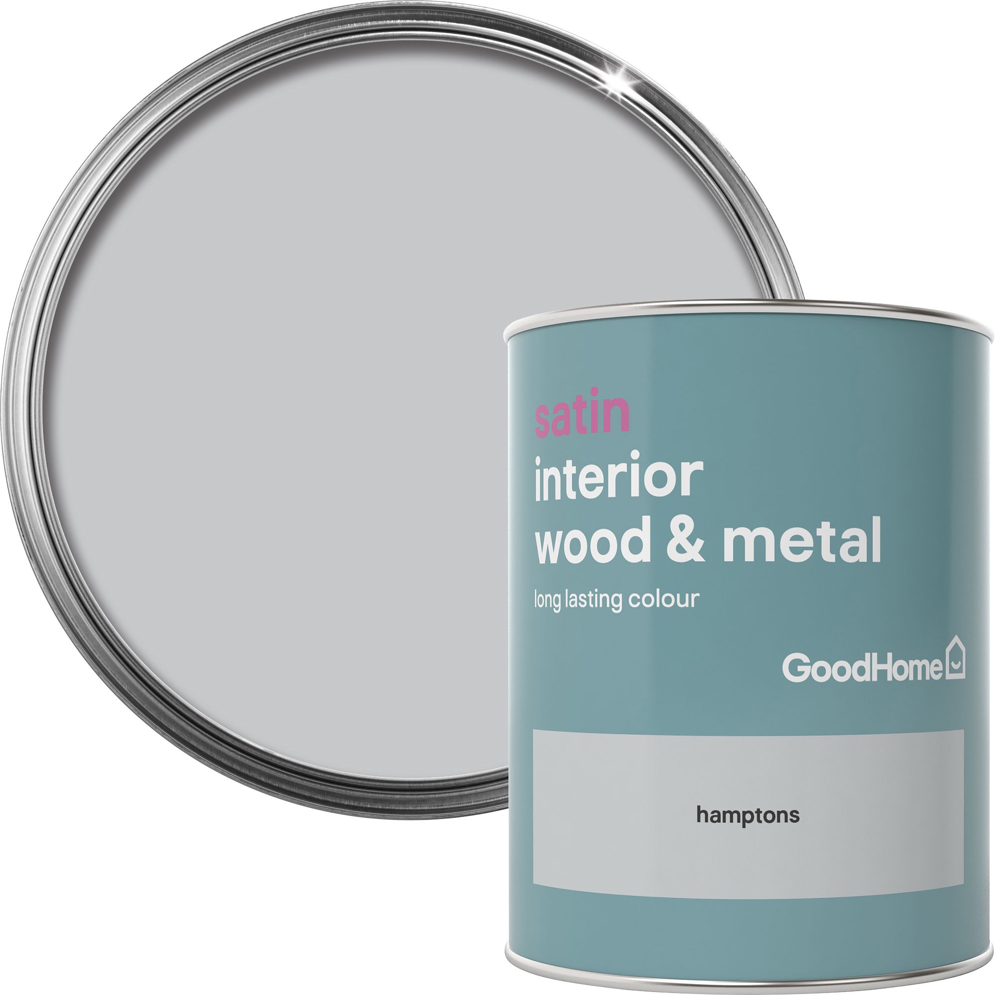 GoodHome Hamptons Satin Metal & wood paint, 750ml