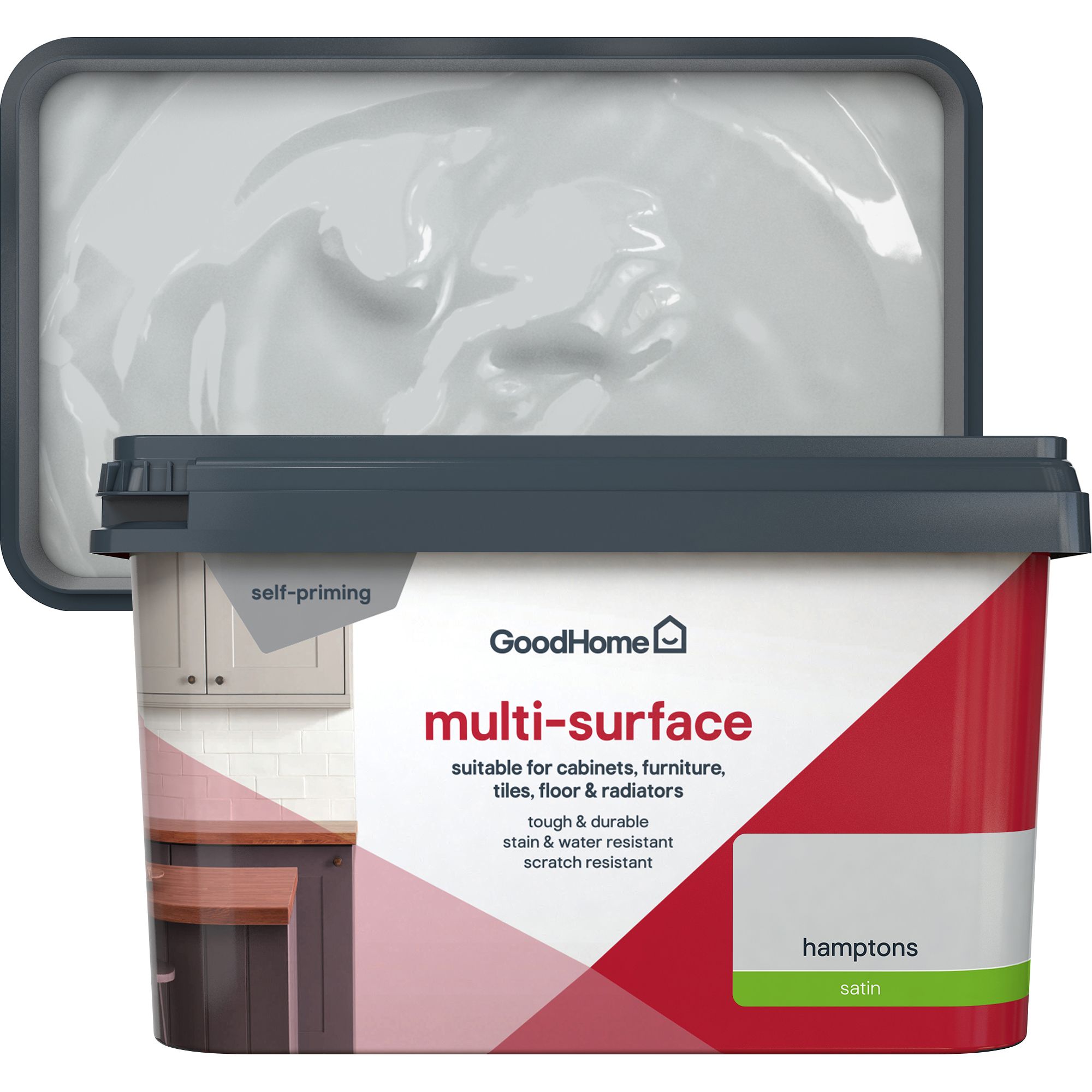 GoodHome Hamptons Satin Multi-surface paint, 2L