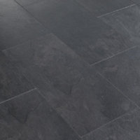 GoodHome Harmonia Black Slate effect Laminate Flooring, 2.176m² Pack of 6