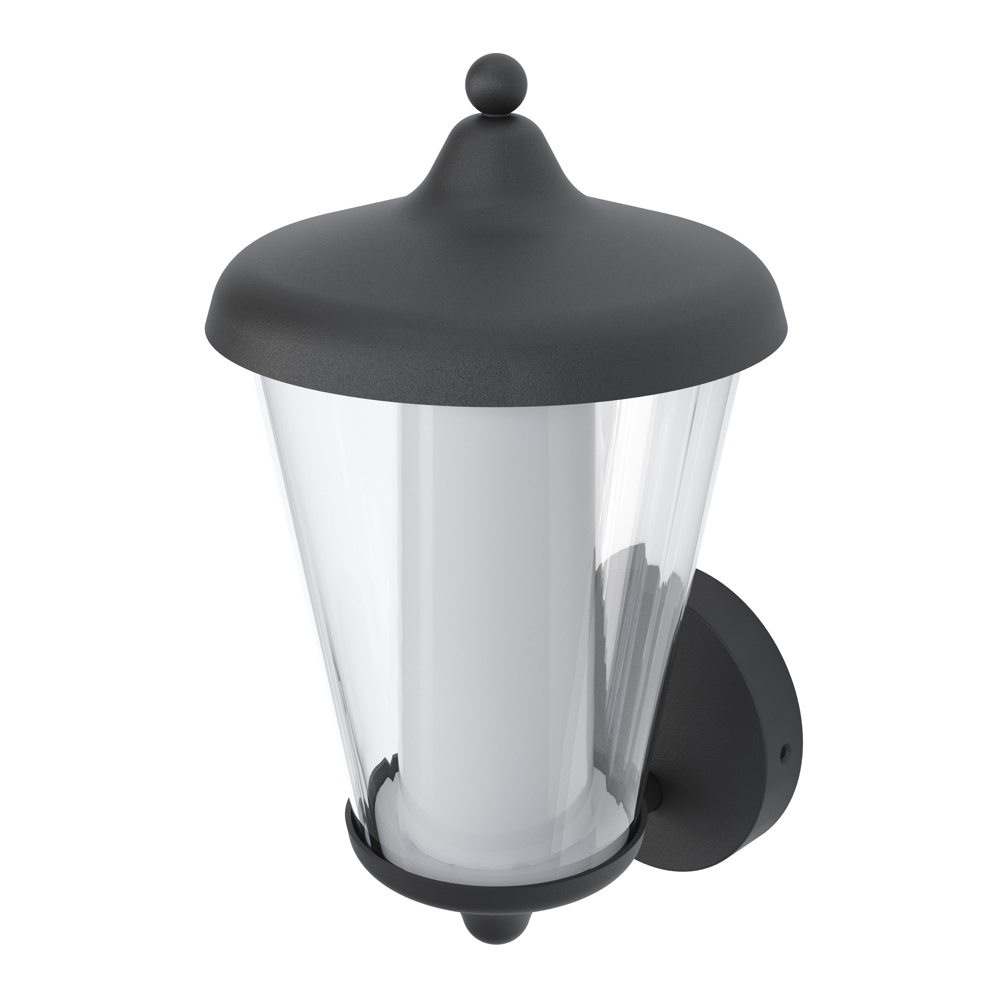 GoodHome Haro Fixed Matt Dark grey Mains-powered Integrated LED Outdoor Lantern Wall light 1000lm (Dia)20.5cm