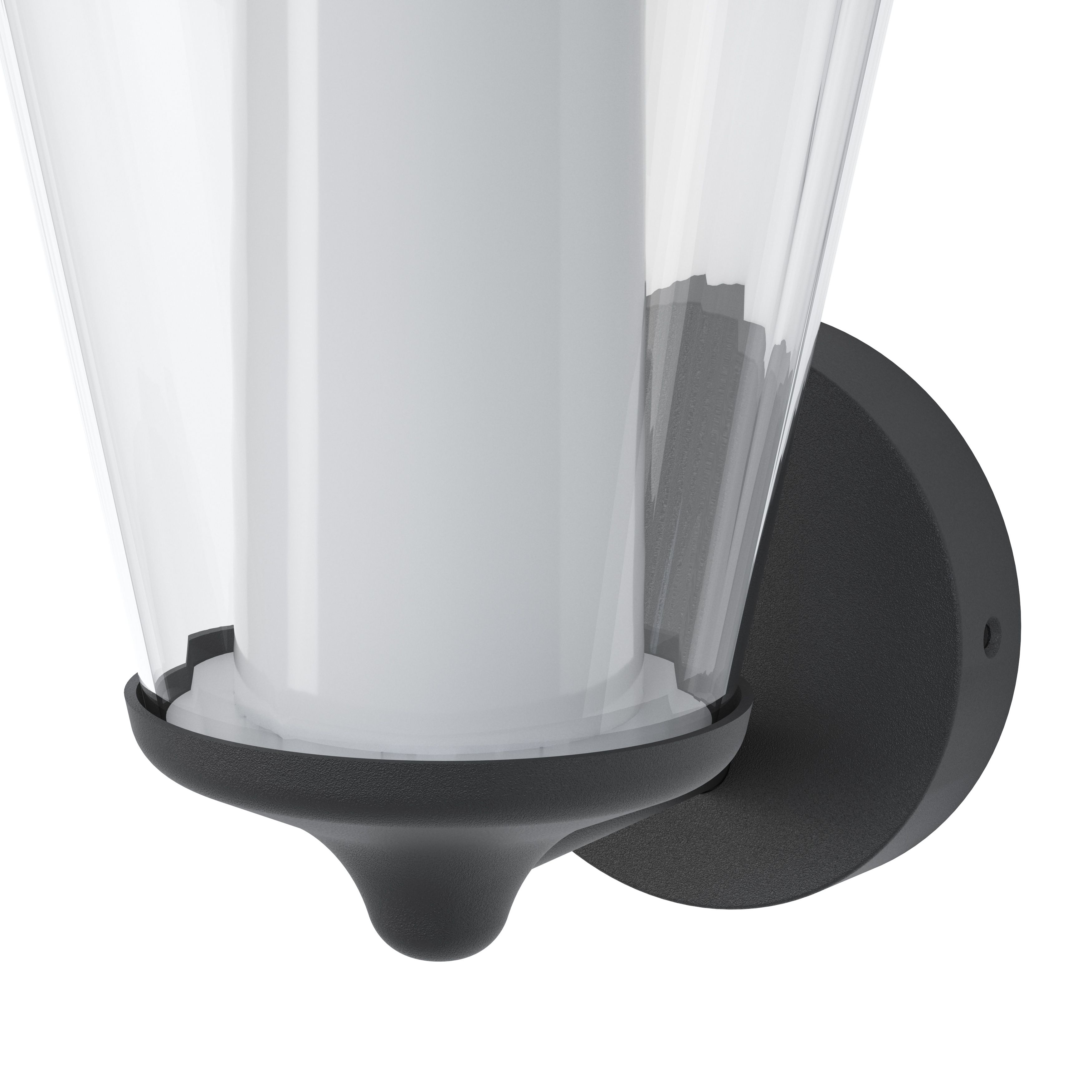 GoodHome Haro Fixed Matt Dark grey Mains-powered Integrated LED Outdoor Lantern Wall light 1000lm (Dia)20.5cm