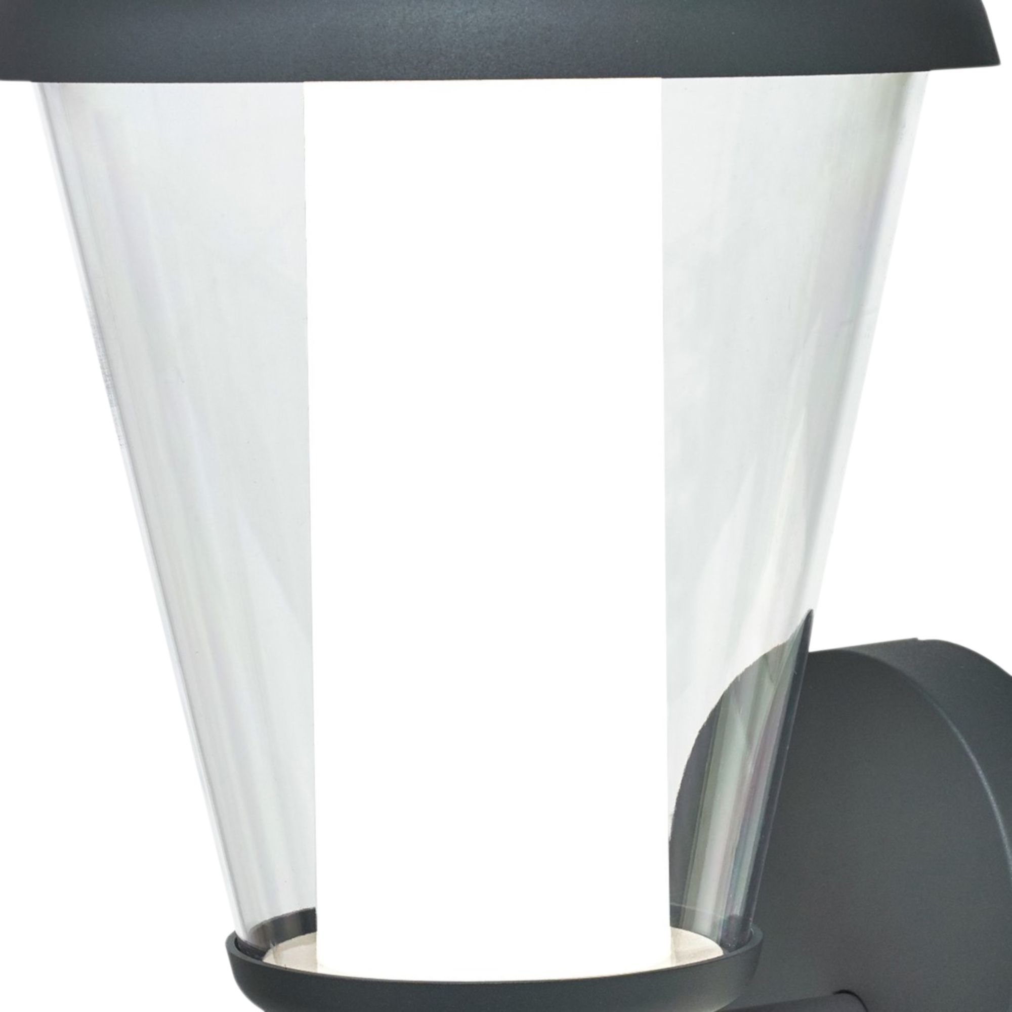 GoodHome Haro Fixed Matt Dark grey Mains-powered Integrated LED Outdoor Lantern Wall light 1000lm (Dia)20.5cm